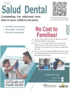 Salud dental clinic flyer - English