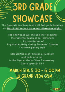 3rd Gr Showcase Night flyer