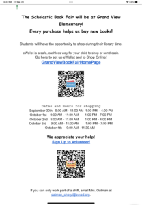 Scholastic Book Fair flyer