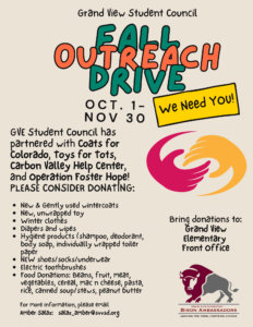 Student Council Fall Outreach Program flyer