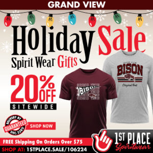 1st Place Spirit Wear advertising Grand View spirit wear for sale.